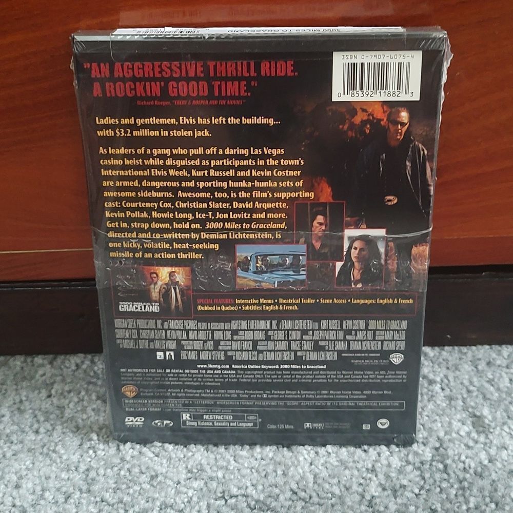 3000 Miles to Graceland DVD 2001 - Kurt Russell, Kevin Costner - New & Sealed - Picture 2 of 3